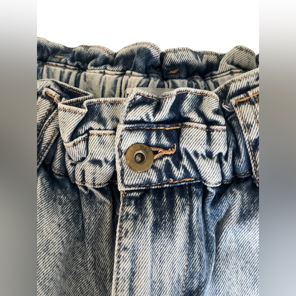 Zara blue & white paperbag jeans - Picture 6 of 7